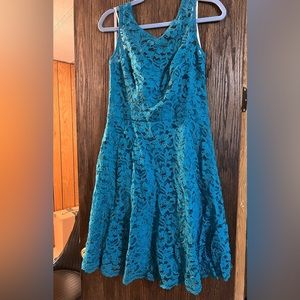 Teal Davids bridal lace short dress dress